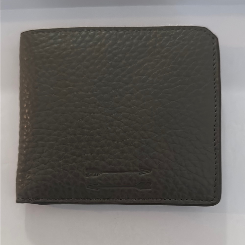 New Uri Minkoff Men's Grey Leather bi-fold Wallet